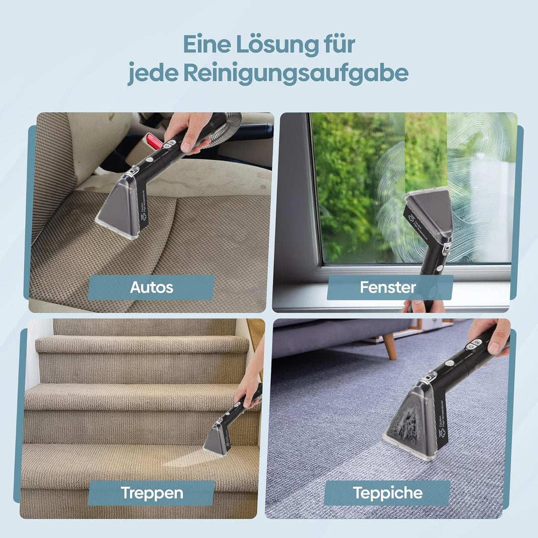 Olvy Teppichreiniger PRO – Nasssauger Polsterreiniger mit Dampf – 100°C Steam Cleaner – Sofa Reinige