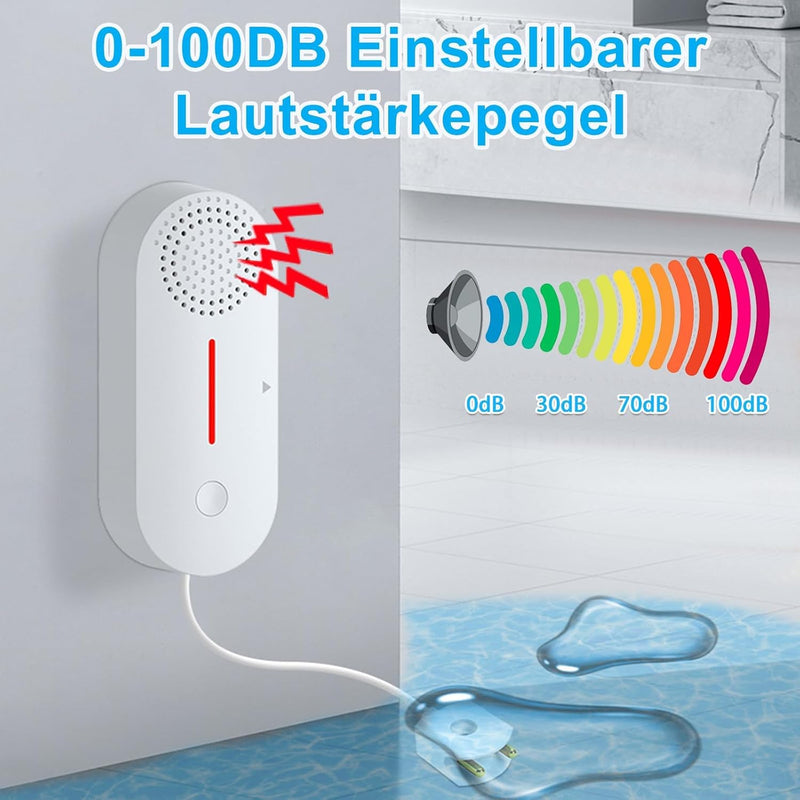 DAYTECH TUYA WiFi Smart Wassermelder Leck Detektor Sumpfpumpe Alarm Level Sensor 2 in 1 Detektor, 10