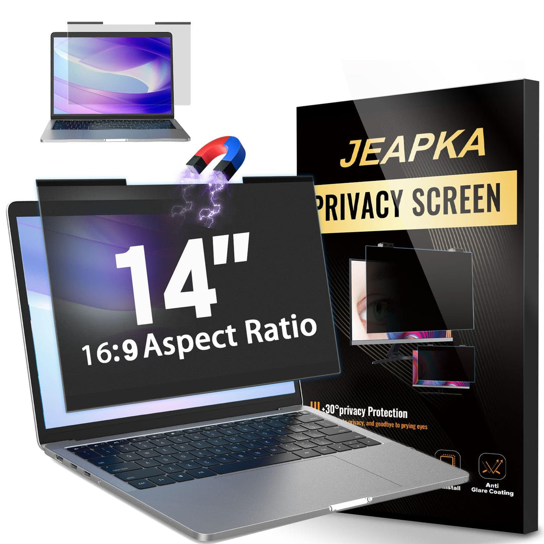 JEAPKA Magnetischer Laptop-Sichtschutzfilter 14 Zoll für 16:9 Breitbild-Computer-Monitor, abnehmbare
