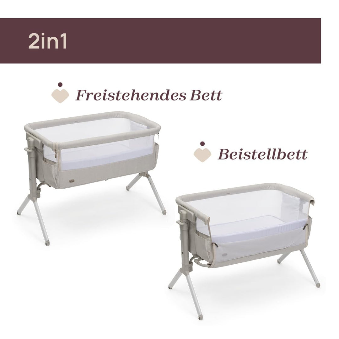 Chicco Next2Me Armonia Baby Beistellbett, aufklappbare Seitengitter, 11 Höhenstufen, höhenverstellba