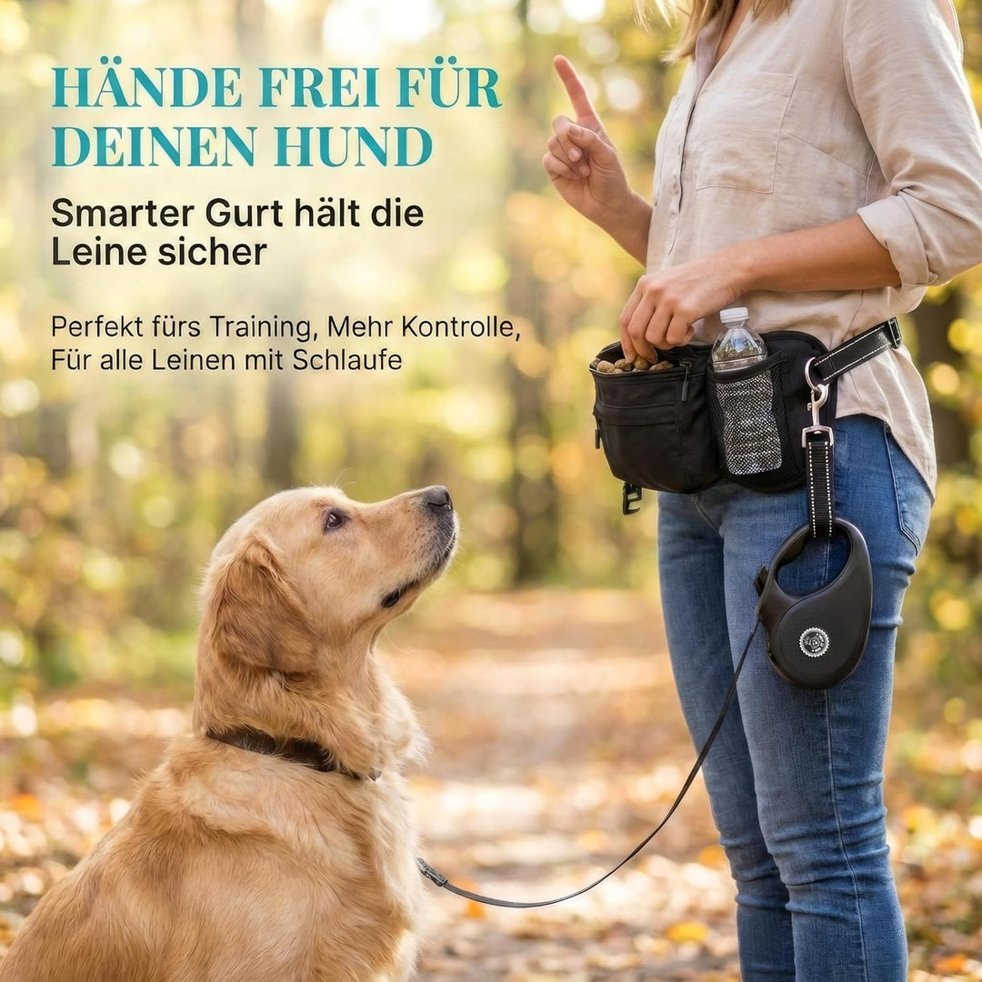 HUND IST KÖNIG Leckerlitasche für Hunde Leckerlis & Hundezubehör - Robuste Bauchtasche Hund - Futter
