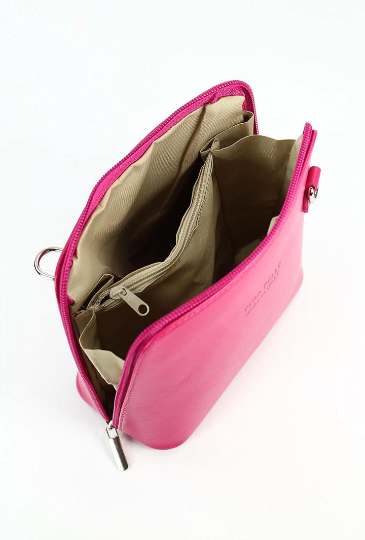 Belli italienische Ledertasche Damen Umhängetasche klein Handtasche Schultertasche Abendtasche in pi