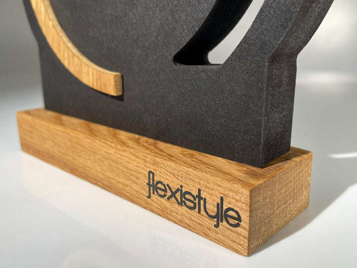 FLEXISTYLE Modern standuhr klein aus Holz Eiche Wohnzimmer Badezimmer (Style 4), Style 4