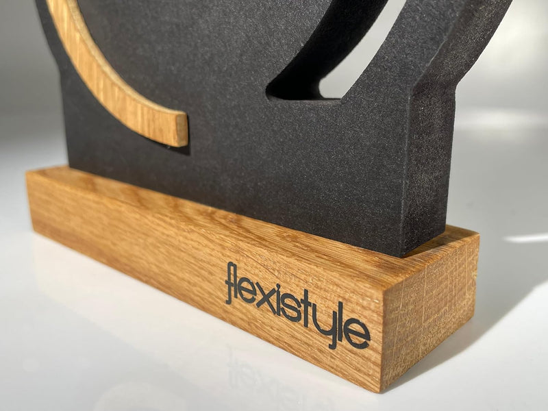 FLEXISTYLE Modern standuhr klein aus Holz Eiche Wohnzimmer Badezimmer (Style 4), Style 4