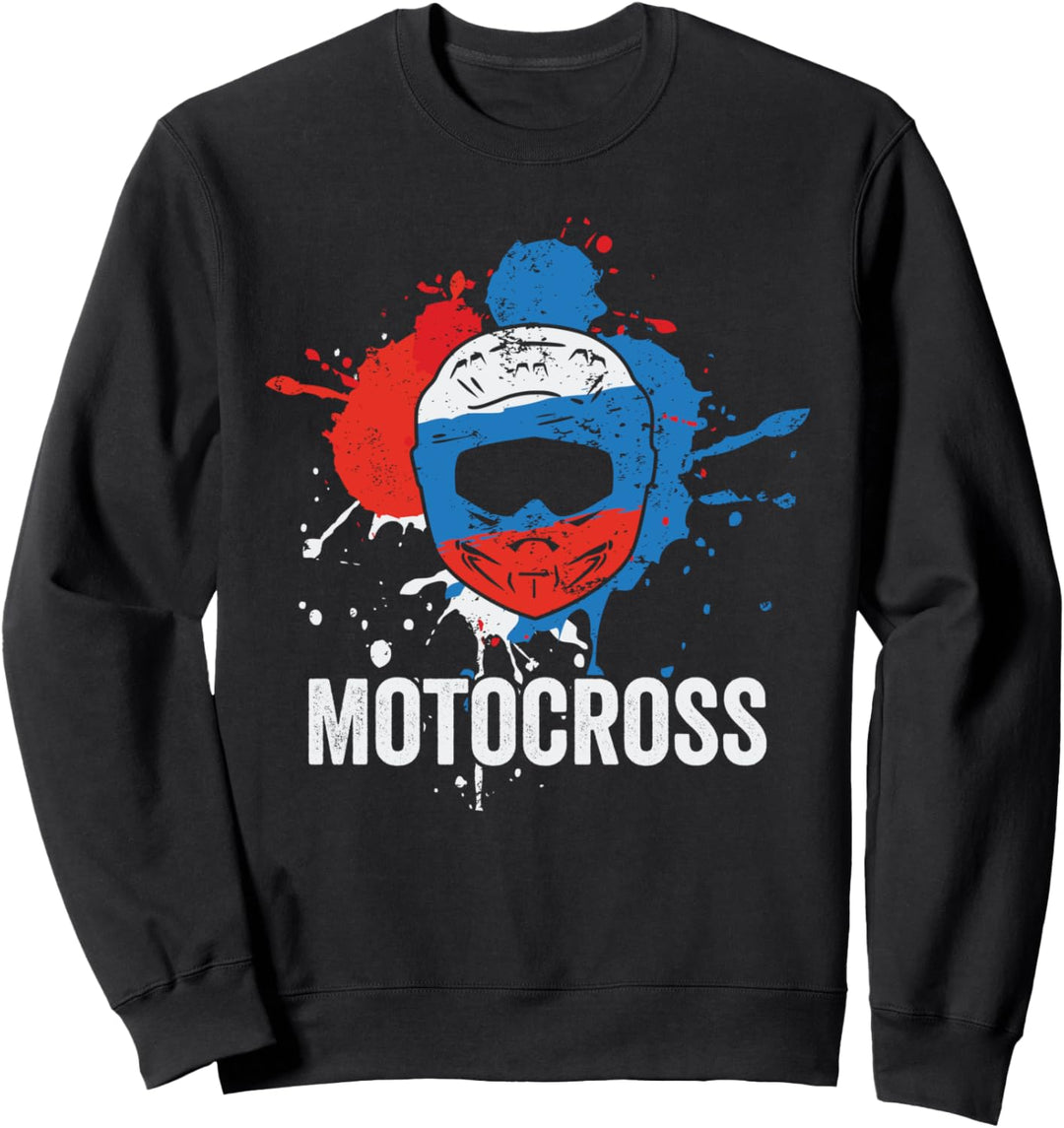 Dirt Bike Helm Russia Flag Motocross Sweatshirt