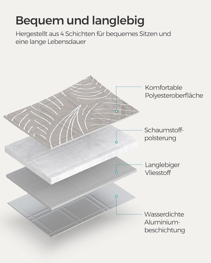 SONGMICS Picknickdecke, 200 x 200 cm, mit 4 Erdankern, gross, Campingdecke, für Park, Garten, Strand