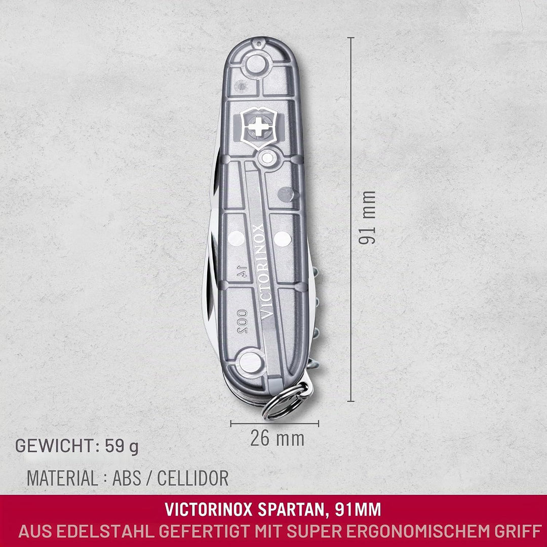 Victorinox Schweizer Taschenmesser, Spartan, Multitool, Swiss Army Knife mit 12 Funktionen, Klinge,