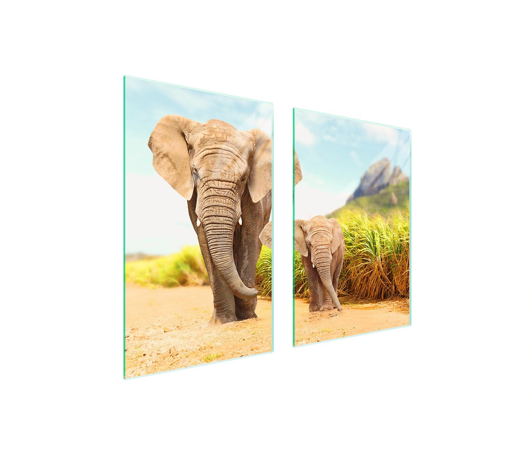 TMK ArtDeko Herdabdeckplatten 2 Teilig 65 x 52 cm Ceranfeldabdeckung Küche Induktion Herdschutz Spri