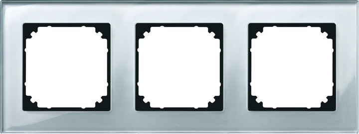 Merten 489360 M-PLAN-Echtglasrahmen, 3fach, Diamantsilber