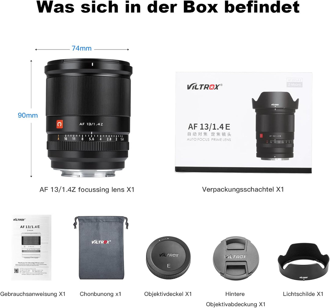VILTROX 13mm F1.4 APS-C Superweitwinkel Autofokus Objektive für Nikon Z Mount Kamera Objektive Stand