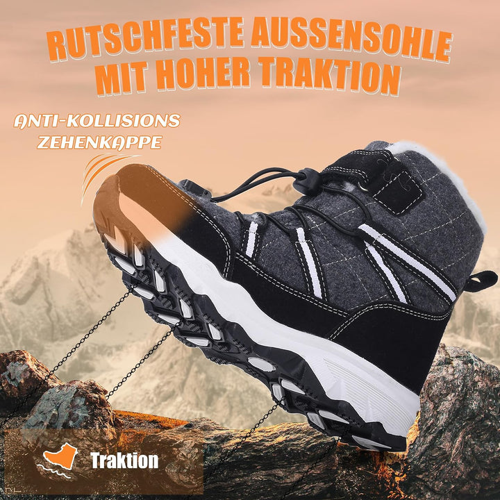 visionreast Winterstiefel Mädchen Winterschuhe Kinder Junge Wanderschuhe mit Wollfutter Schneestiefe