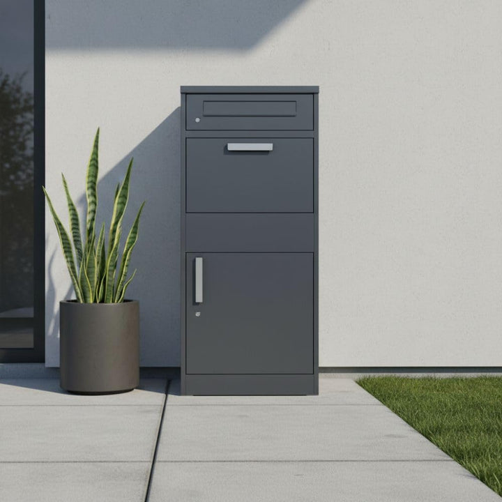 RS Trade Paketbriefkasten XXL mit Paketfach – Freistehende Paketbox für draussen, Abschliessbarer Br