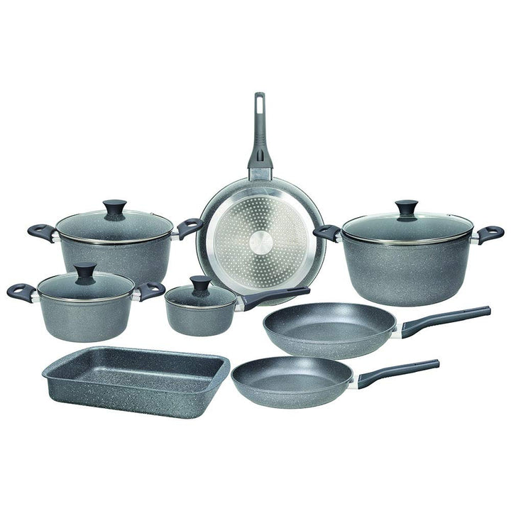 Tognana Phaetra Style Topf- und Pfannen-Set, 3 Pfannen, 4 Töpfe, 4 transparente Deckel, 1 Lasagnera,