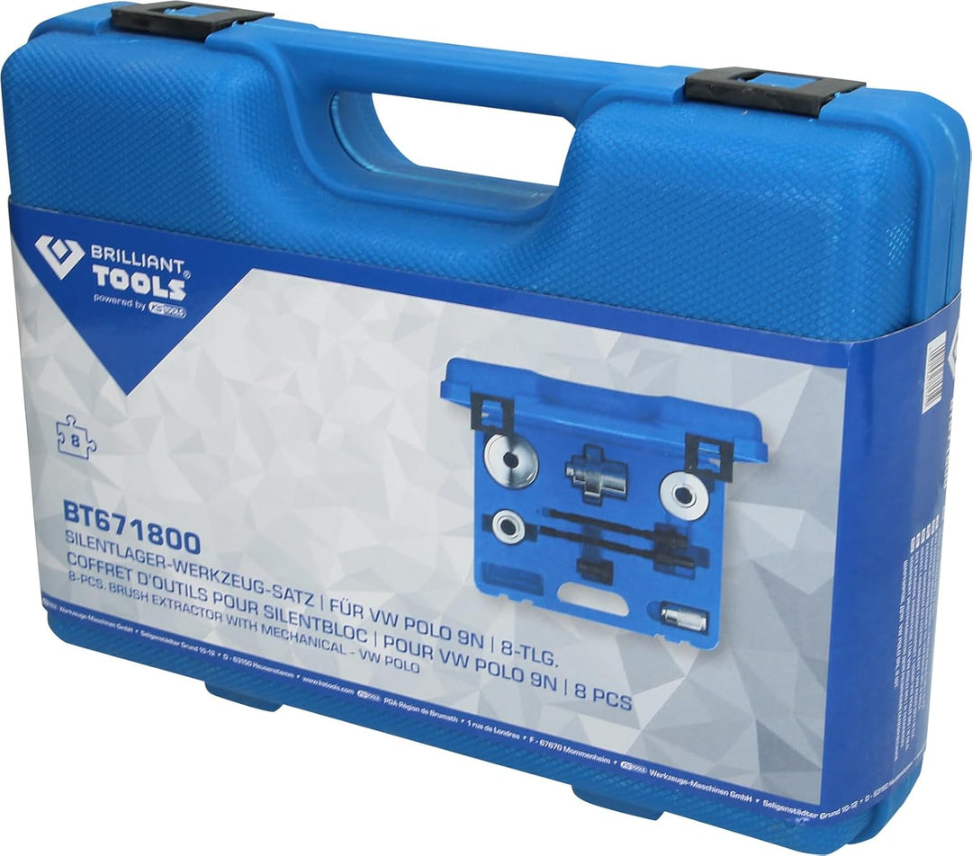 BRILLIANT TOOLS BT671800 Silentlager-Werkzeug-Satz | für VW Polo 9N | 8-tlg. [Powered by KS TOOLS]