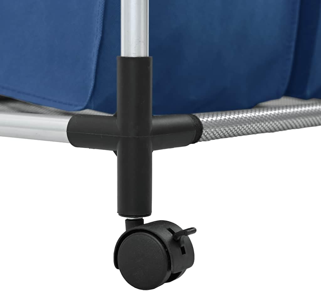 vidaXL Wäschesortierer mit 4 Taschen Rollen Wäschesammler Wäschekorb Wäschebox Wäschewagen Wäscheton