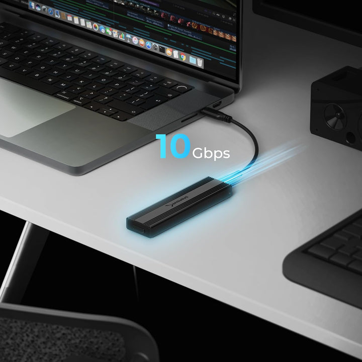 SABRENT M.2 SSD Gehäuse, USB C 3.2 Gen 2 auf NVMe SSD, Aluminium Externes M2 NVMe Adapter, Werkzeugl