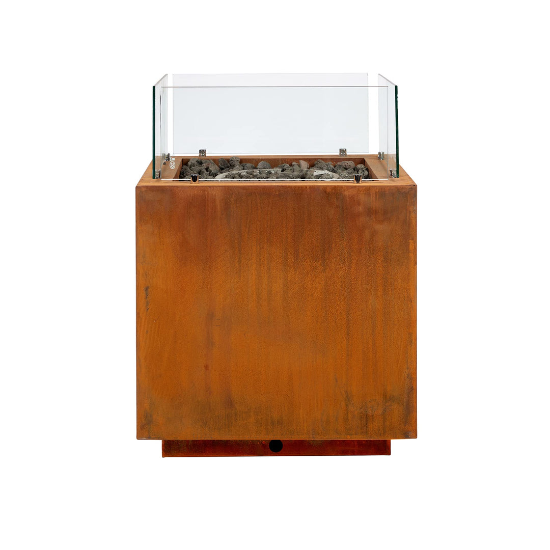 intergrill Gasfeuerstelle Fire Pit | 60 x 60 x 81,5 cm | Feuertisch Feuerschale für Garten Lavastein