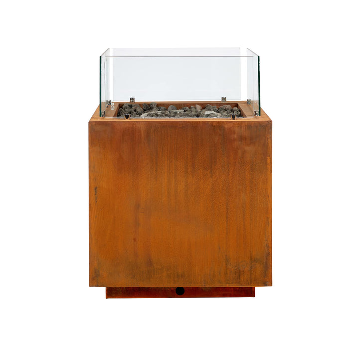 intergrill Gasfeuerstelle Fire Pit | 60 x 60 x 81,5 cm | Feuertisch Feuerschale für Garten Lavastein