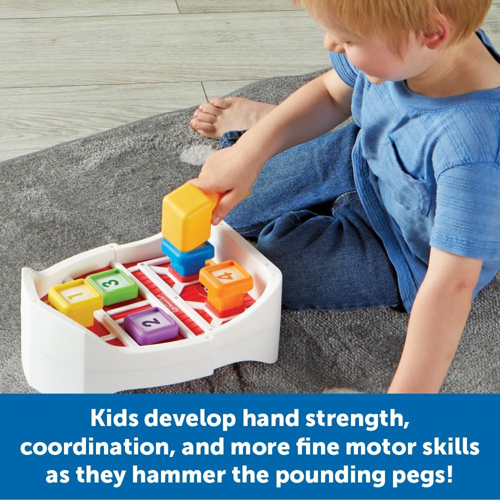 Learning Resources Bauernhof Werkbank, 3 Stück, ab 18 Monate, Spielzeug zum Hämmern & Nageln, Vorsch