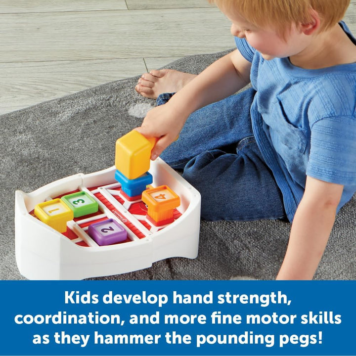 Learning Resources Bauernhof Werkbank, 3 Stück, ab 18 Monate, Spielzeug zum Hämmern & Nageln, Vorsch