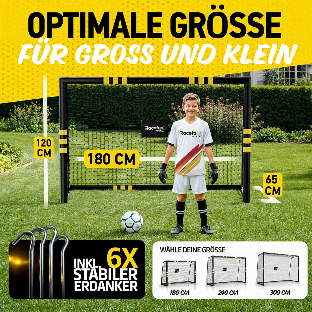 Racetex Fussballtore für Garten Kinder und Erwachsene mit [Anti-Rost Beschichtung] - Fussballtor Kin