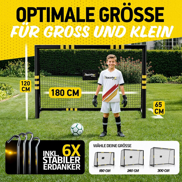 Racetex Fussballtore für Garten Kinder und Erwachsene mit [Anti-Rost Beschichtung] - Fussballtor Kin