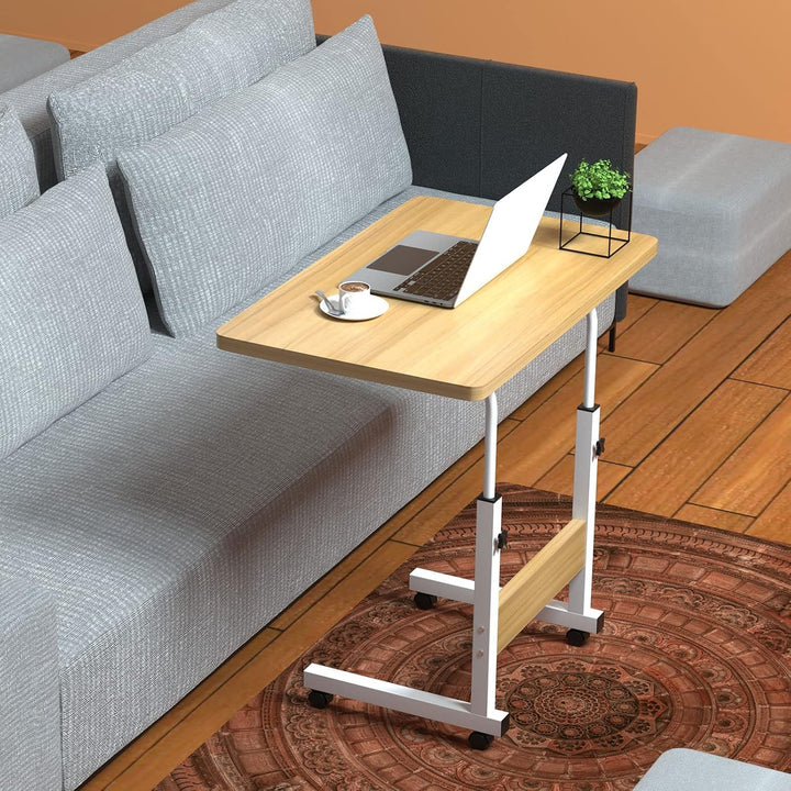 PIPIPOXER 60x40cm Laptoptisch höhenverstellbarer Schreibtisch mit drehbarer Rollen 60x40cm Computert