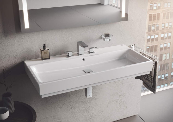Grohe 40754001 Essentials Cube Seifenschale mit Halter, Silber Eckig, Eckig