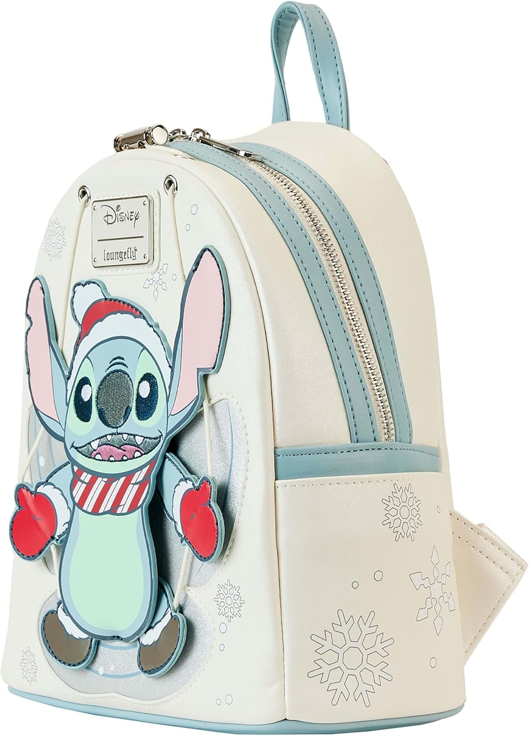 Disney Stitch Holiday Snow Angel Glitter Mini Rucksack, Weiss/opulenter Garten, Einheitsgrösse, Mini