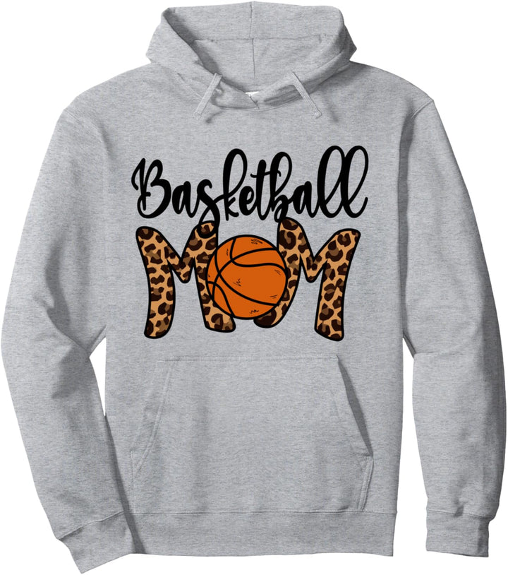 Basketball Mom Leopard Basketball Mama, Mothers Day Mom Pullover Hoodie