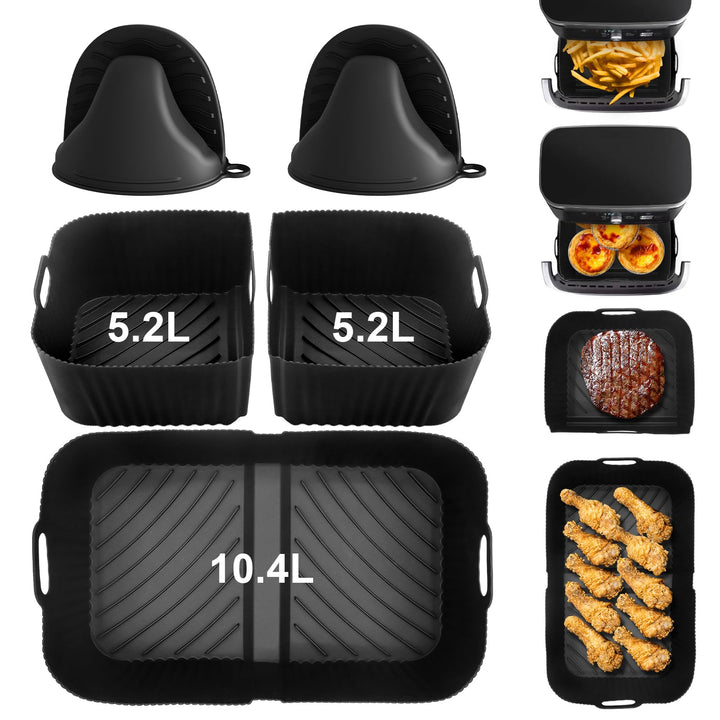 Heissluftfritteuse Zubehör für Ninja 10,4L AF500EU, Airfryer Silikonform für Ninja Foodi Flexdrawer