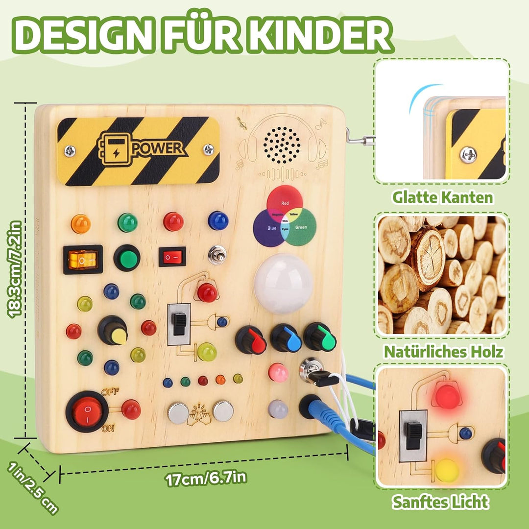 Konijiwa Montessori Spielzeug ab 1 Jahr Busy Board Activity Board Spielzeug ab 2 Jahre Holzspielzeug