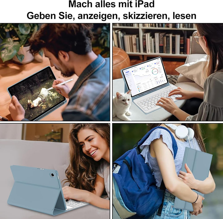 Tastatur für Samsung Galaxy Tab A11 8.7 Zoll 2025/A9 2023, Hülle mit Tastatur für Samsung Tab A11 Ma
