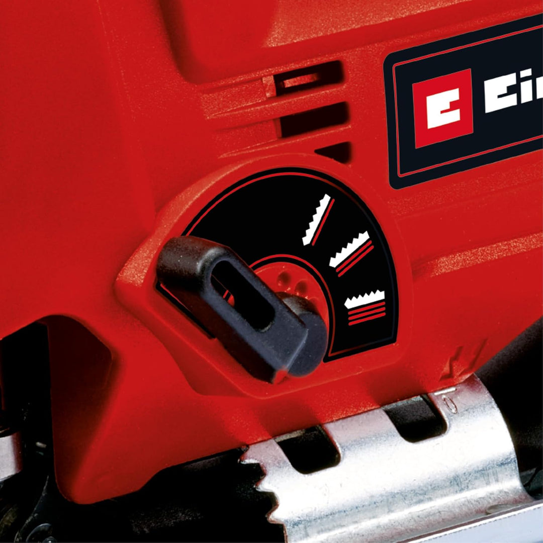 Einhell Stichsäge TC-JS 80/1 Kit (550 W, 20 mm Hubhöhe, Pendelhubfunktion, 80 mm Schnitttiefe in Hol