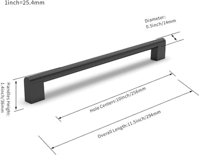 FURNIWARE 10 Stück Möbelgriffe, 256mm Bohrlochabstand Edelstahl Möbelgriffe Schrankgriffe Küche Kabi