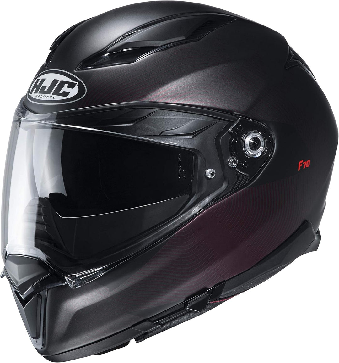 HJC Helmets Herren F70 Motorrad Helm S Schwarz/Rot, S Schwarz/Rot