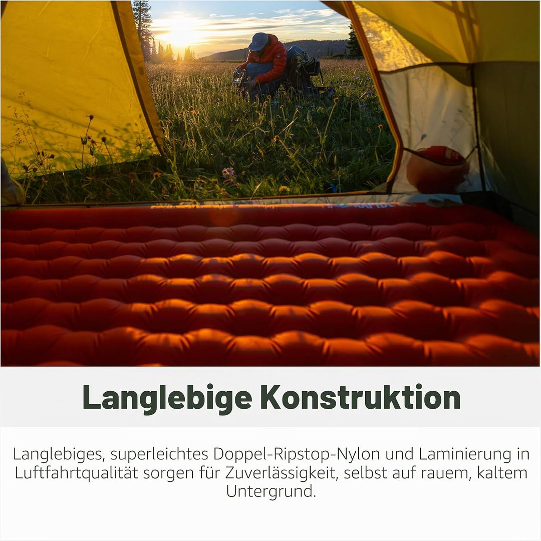 Big Agnes Rapide SL Insulated Isomatte, 64x198cm, rot Breit lang (25 x 78 cm), Breit lang (25 x 78 c