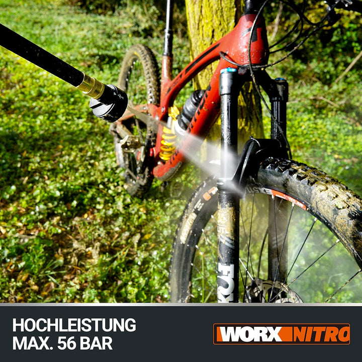 WORX WG633E Hydroshot Akku-Hochdruckreiniger 20V &amp; WA1820 Hydroshot Haarbürste, weich, Schwarz