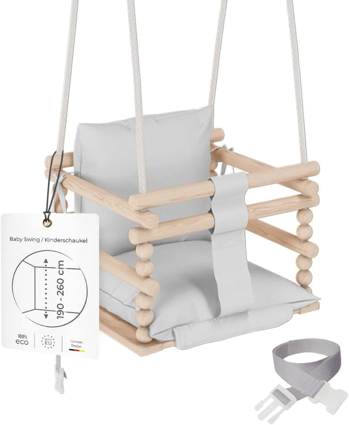 MAMOI® Babyschaukel, Schaukel Indoor, Holzschaukel für Baby und Kinder, Kinderschaukel, Schaukeln au
