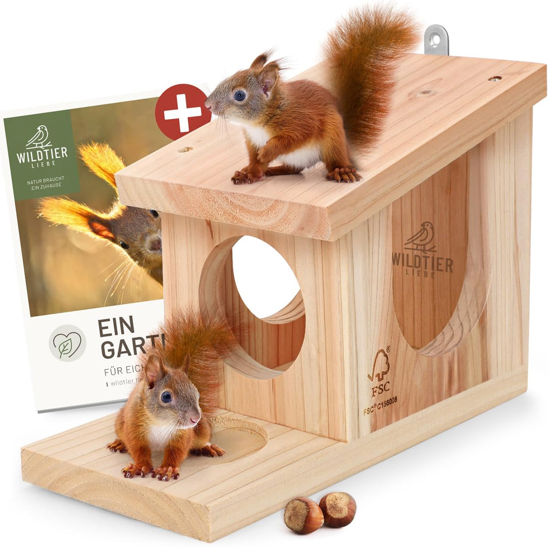 wildtier liebe Eichhörnchen Futterhaus - Spielhaus wetterfest I aus verschraubtem Massiv-Holz Futter