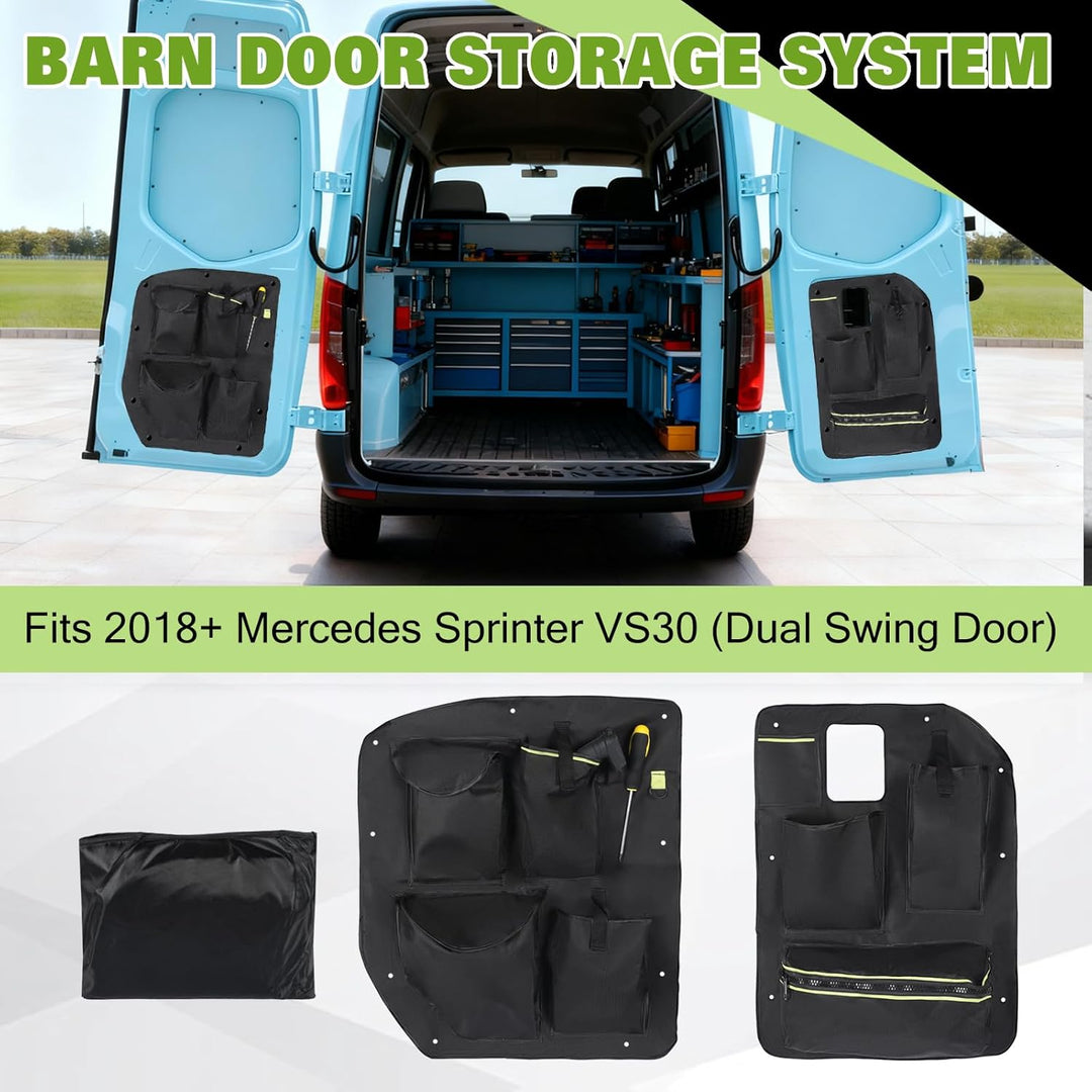 Scheunentor-Aufbewahrungsorganizer kompatibel mit 2018+ Mercedes Sprinter VS30（Dual Swing Door), 2 P