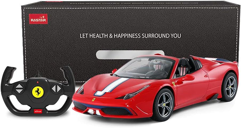 Rastar Ferrari ferngesteuertes Auto, 1 : 14 Ferrari 458, Special A, rotes Spielzeugauto – Cabrio, au