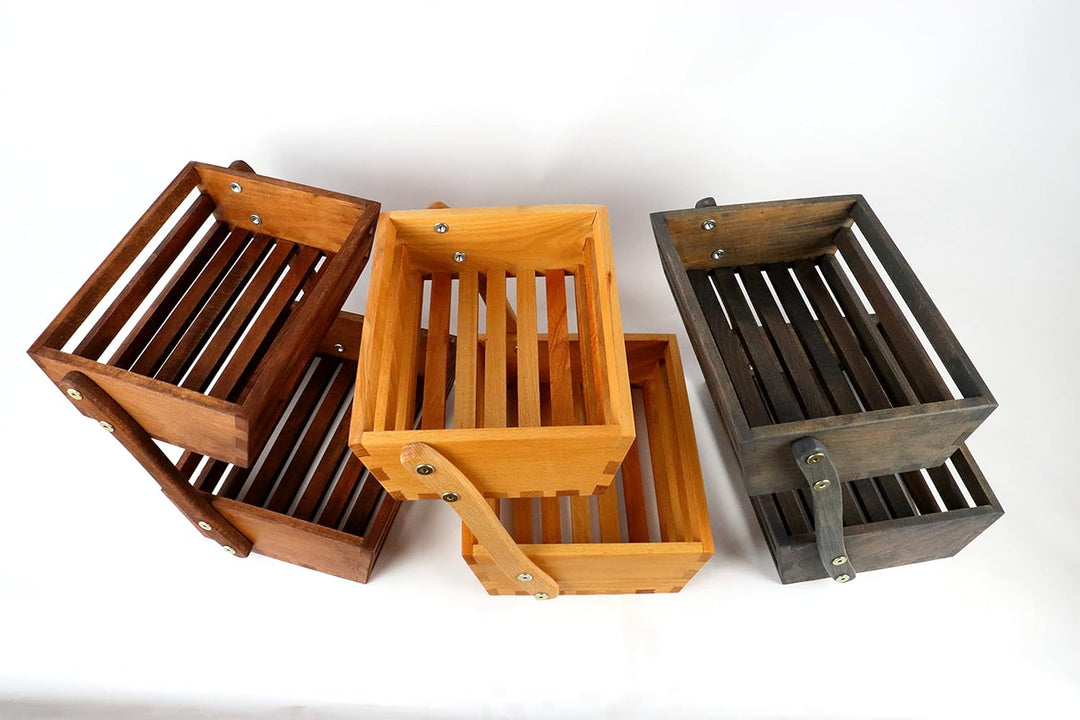 B4K Obstkorb aus Buchenholz | Grösse 24x32x29 cm | Früchtekorb | Servierkorb | Verkaufsständer | Obs