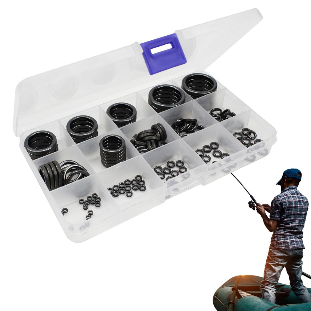 Générique 160 Stück Fishing Rod Guide Repair Kit, 11 Grössen Ceramic Rings, Pole Eyelet Replacement,