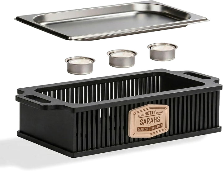 HOTTY Legacy Warmhalteplatte fürs Grillen – BBQ-Design Speisenwärmer mit personalisierbarem Batch –