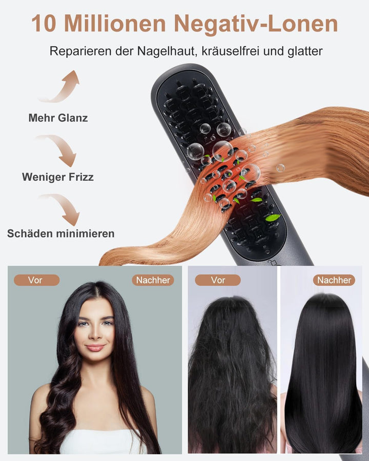 Layhou Multifunktionale Kabellose Glättungsbürste & Haarglätter Für Volumen, Geeignet Für Eine Vielz