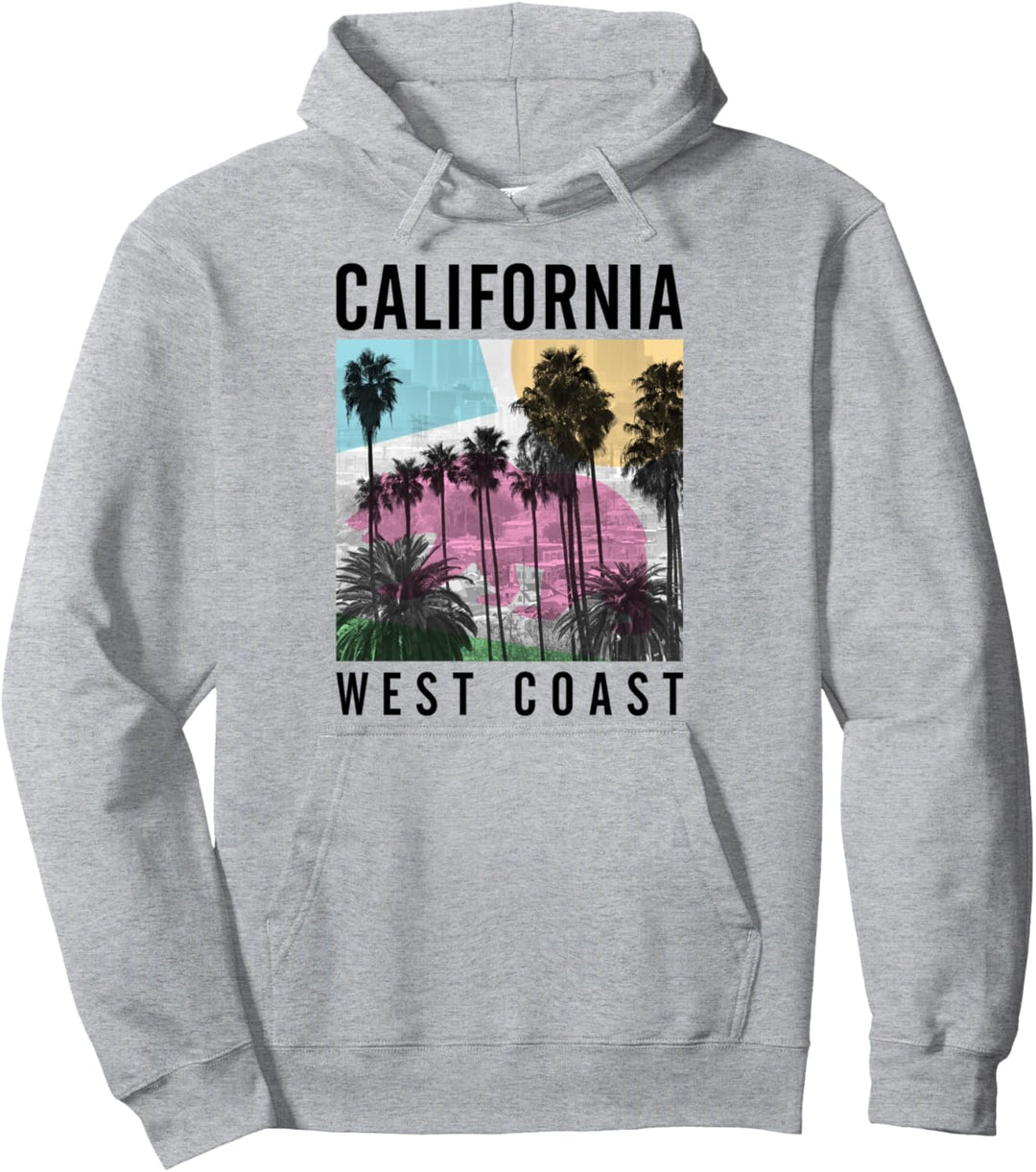 Trendy California West Coast Palm Trees Poster Pullover Hoodie