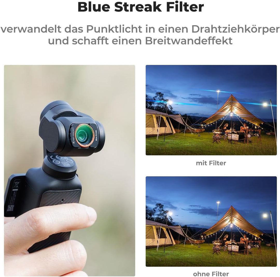 K&F Concept OSMO Pocket 3 Blue Streak Filter Magnetisch Kompatibel mit DJI OSMO Pocket 3 (Aluminiumr