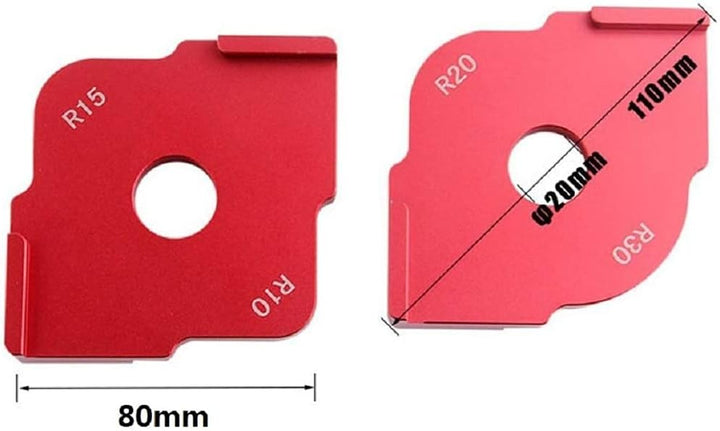 2er Set Aluminium Legierung Holz Platten Eckradius von Quick Table of Router Bit Gauge Templates Kit