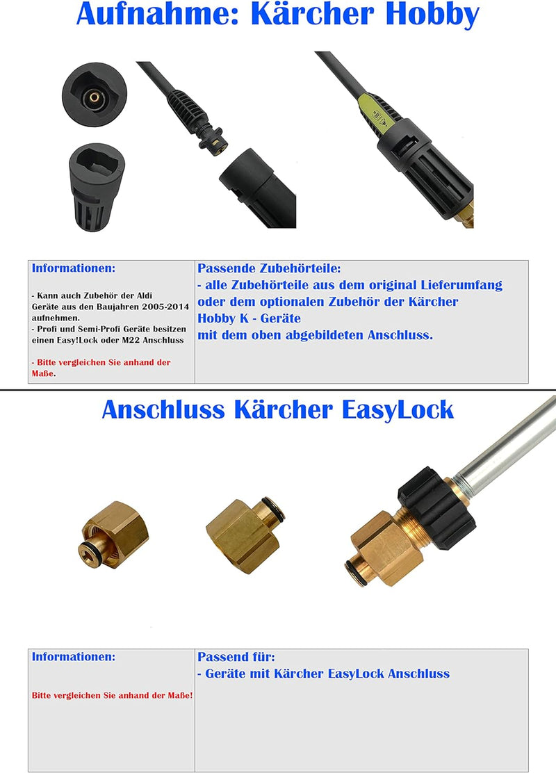 Bajonett Adapter zur Verwendung von Kärcher Hobby K-Serien Zubehör an Geräten mit Easy!Lock Anschlus